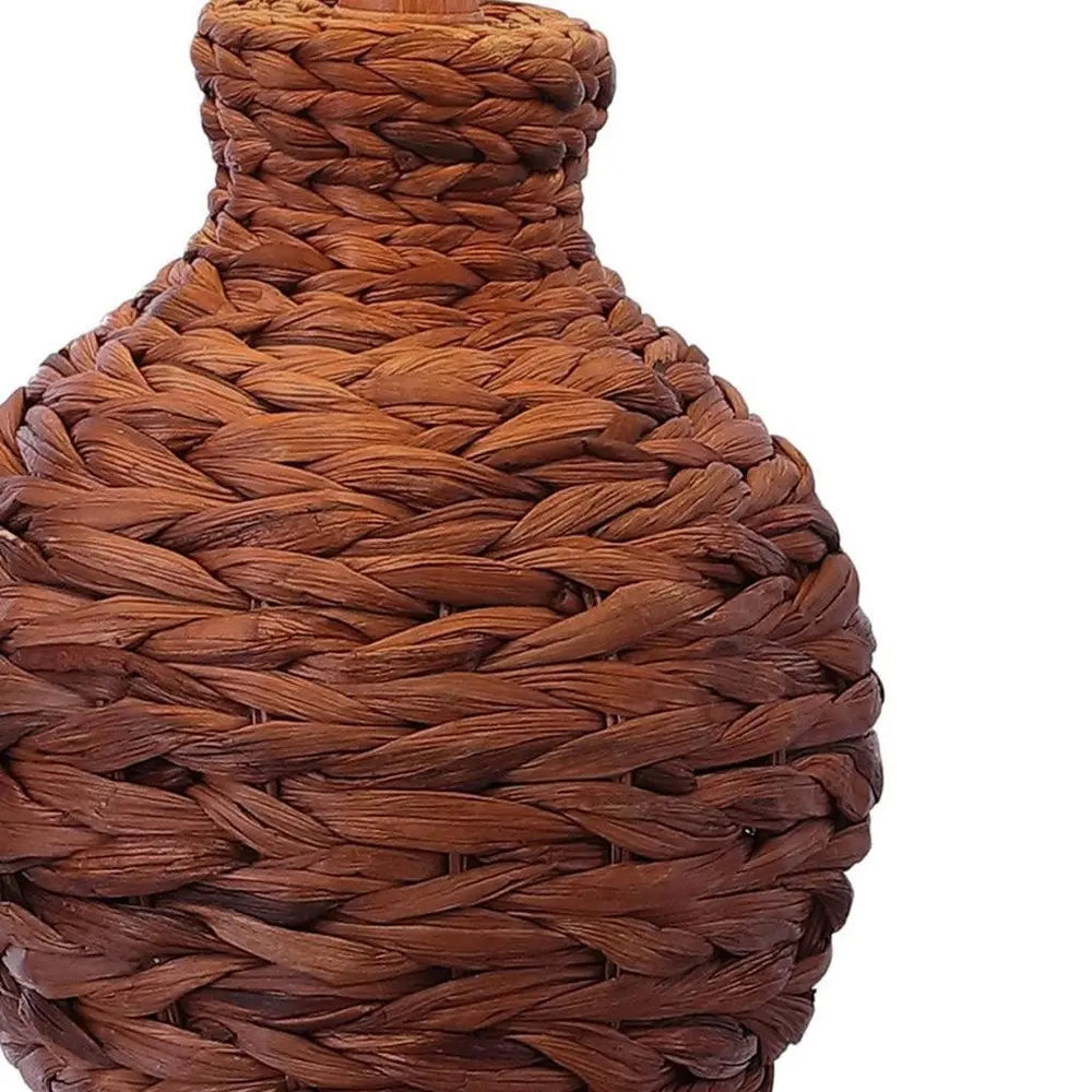 31" Dark Brown Urn Table Lamp LED With Drum Shade HomeRoots