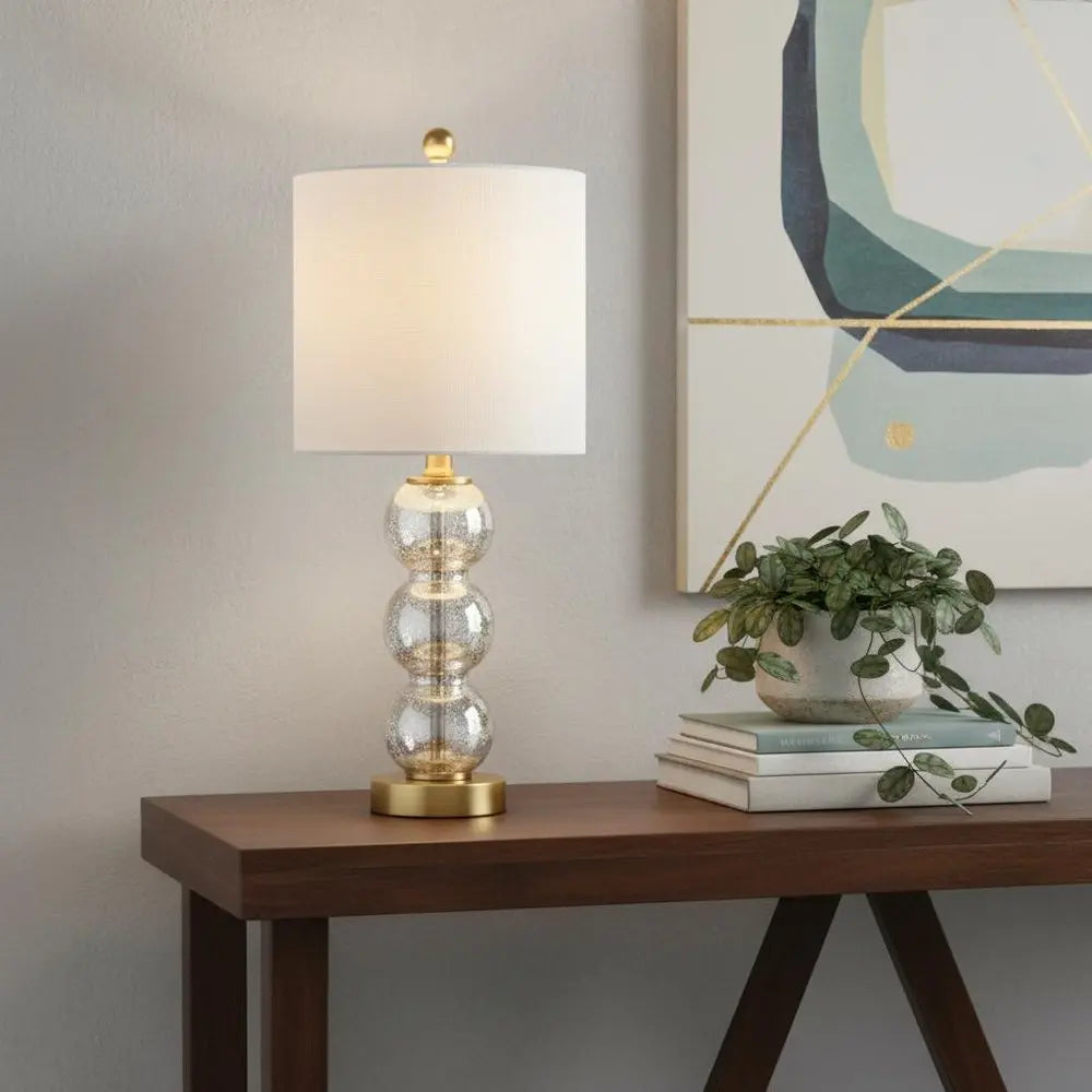 21" Gold Novelty Table Lamp LED With Globe Shade HomeRoots