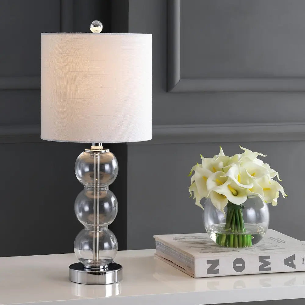 21" Silver Novelty Table Lamp LED With Globe Shade HomeRoots