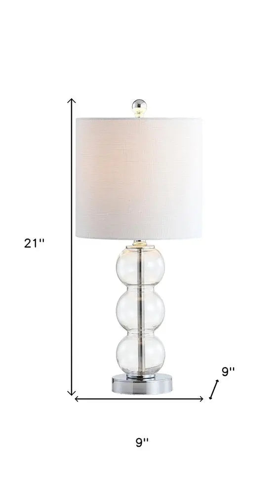 21" Silver Novelty Table Lamp LED With Globe Shade HomeRoots