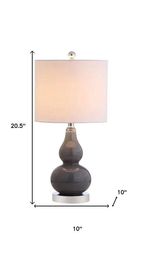 21" Silver Gourd Desk Lamp LED With Drum Shade HomeRoots