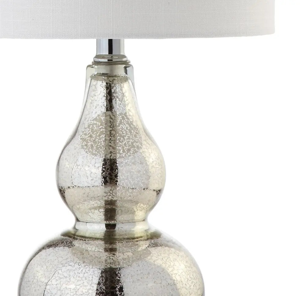 21" Silver Gourd Desk Lamp LED With Drum Shade HomeRoots