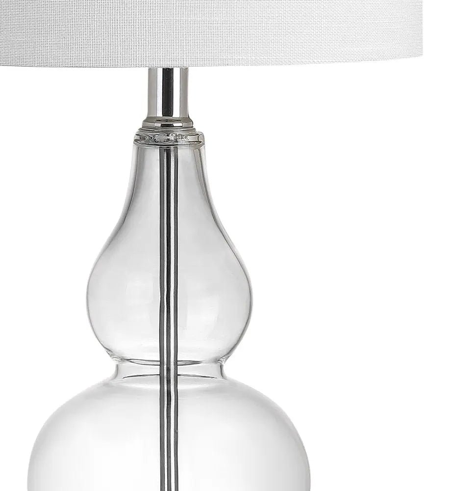 21" Silver Gourd Desk Lamp LED With Drum Shade HomeRoots