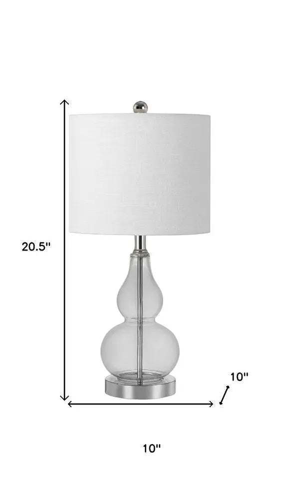 21" Silver Gourd Desk Lamp LED With Drum Shade HomeRoots