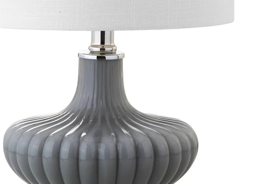 18" Clear Novelty Table Lamp LED With Drum Shade HomeRoots