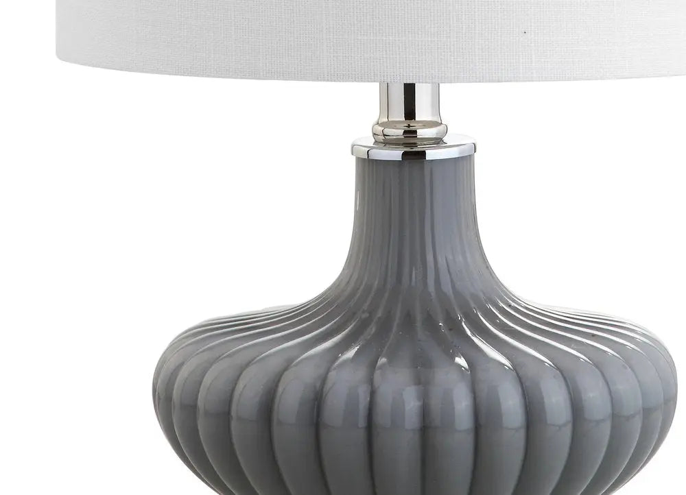 18" Clear Novelty Table Lamp LED With Drum Shade HomeRoots