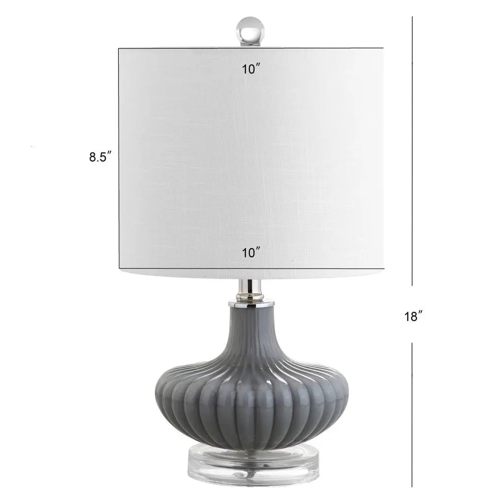18" Clear Novelty Table Lamp LED With Drum Shade HomeRoots