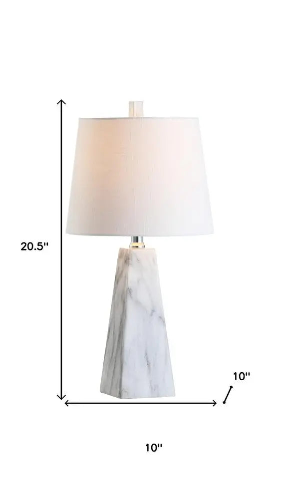 21" White Novelty Table Lamp LED With Empire Shade HomeRoots
