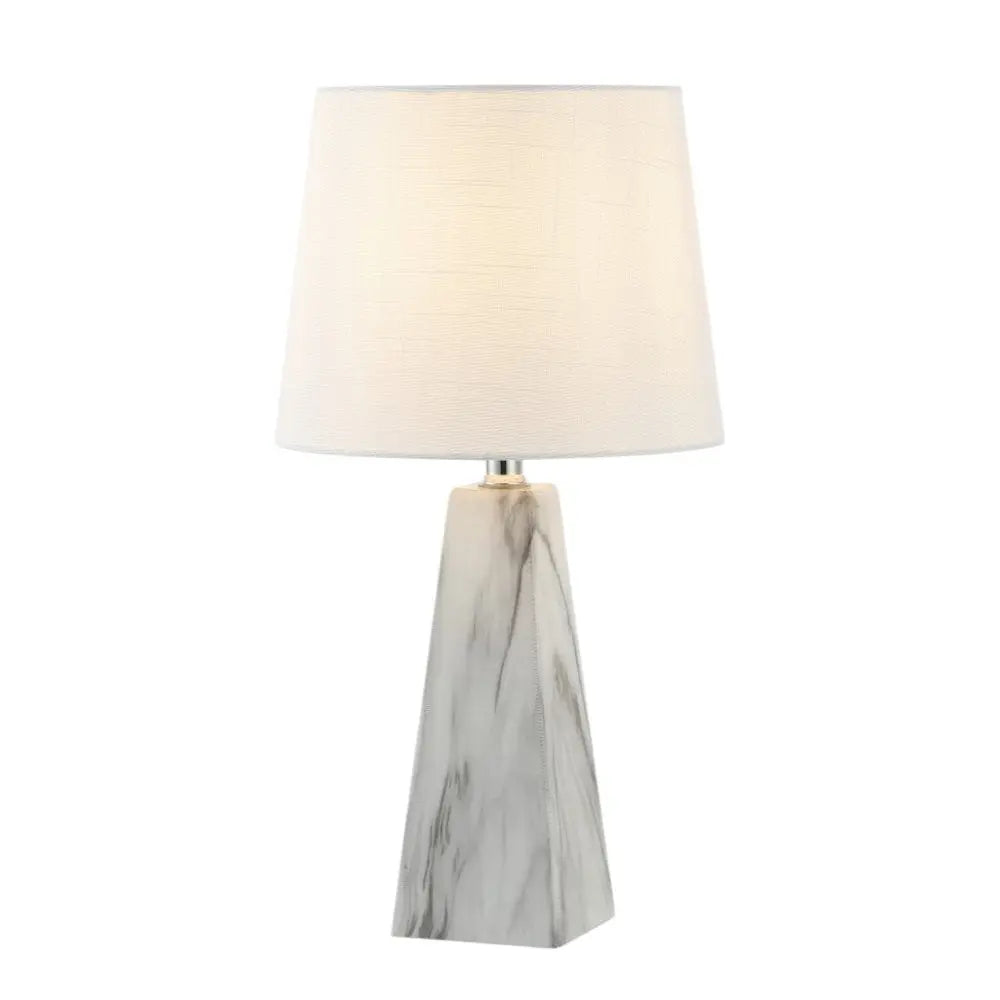 Set of Two 21" White Novelty Table Lamps LED With Empire Shades HomeRoots
