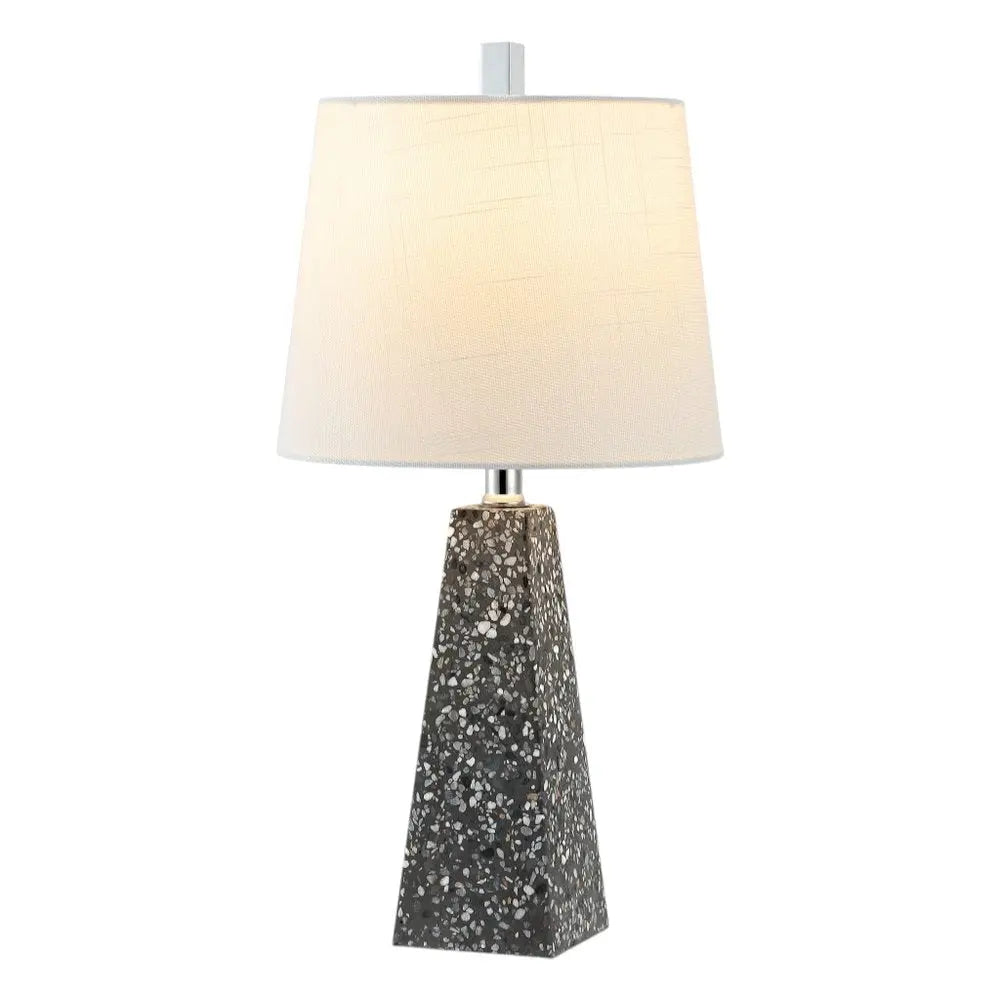 Set of Two 21" Gray Novelty Table Lamps LED With Empire Shades HomeRoots
