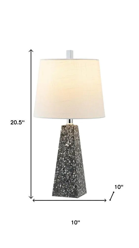 Set of Two 21" Gray Novelty Table Lamps LED With Empire Shades HomeRoots