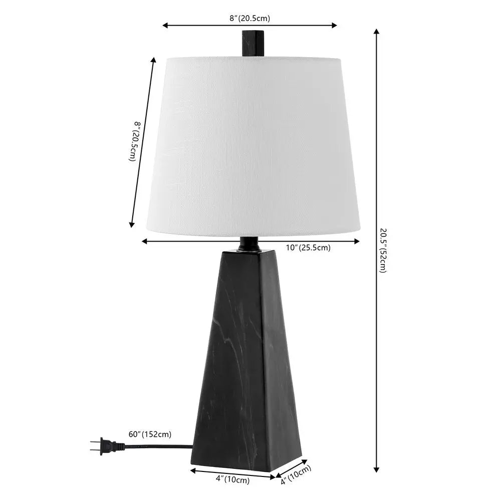 Set of Two 21" Black Novelty Table Lamps LED With Empire Shades HomeRoots