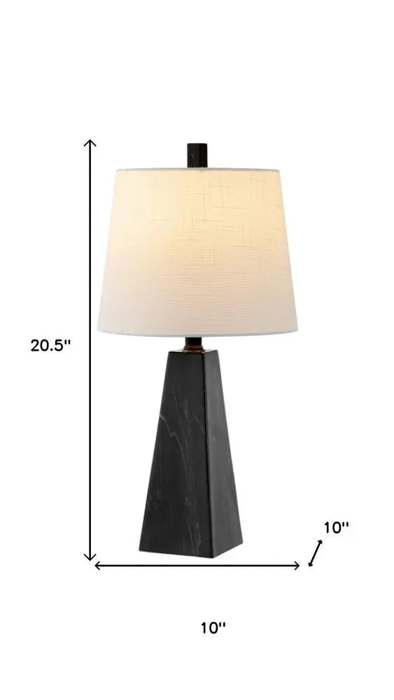 Set of Two 21" Black Novelty Table Lamps LED With Empire Shades HomeRoots