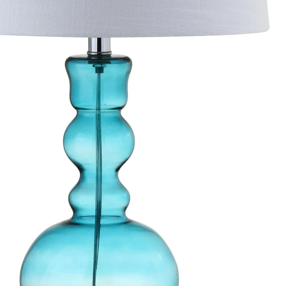 Set of Two 29" Blue Novelty Table Lamps LED With Drum Shades HomeRoots