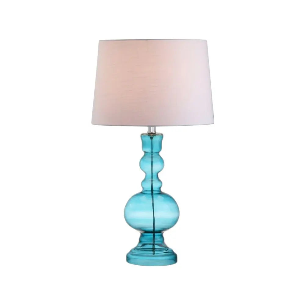 Set of Two 29" Blue Novelty Table Lamps LED With Drum Shades HomeRoots