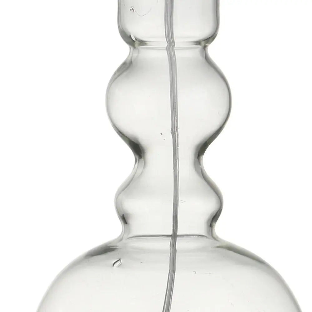 Set of Two 29" Clear Novelty Table Lamps LED With Drum Shades HomeRoots