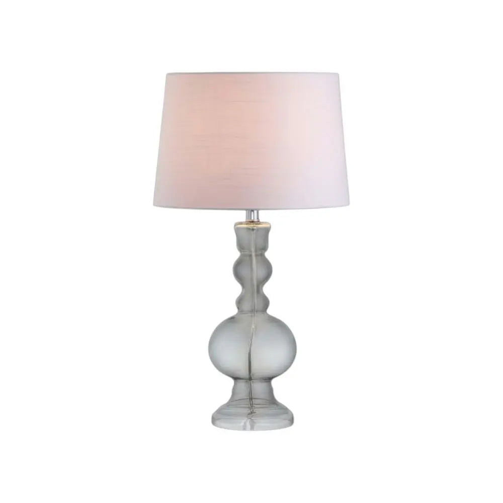 Set of Two 29" Clear Novelty Table Lamps LED With Drum Shades HomeRoots