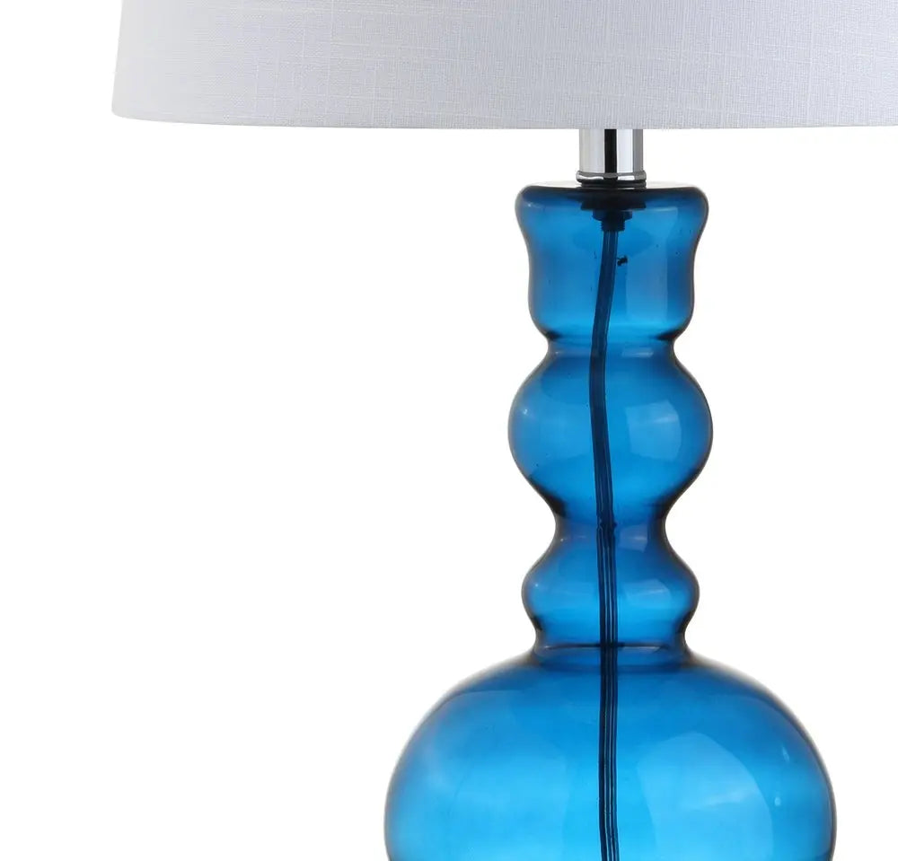 Set of Two 29" Blue Novelty Table Lamps LED With Drum Shades HomeRoots