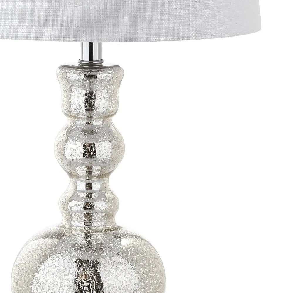Set of Two 29" Silver Novelty Table Lamps LED With Drum Shades HomeRoots