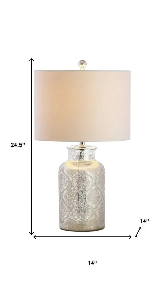 25" Clear Novelty Table Lamp LED With Drum Shade HomeRoots