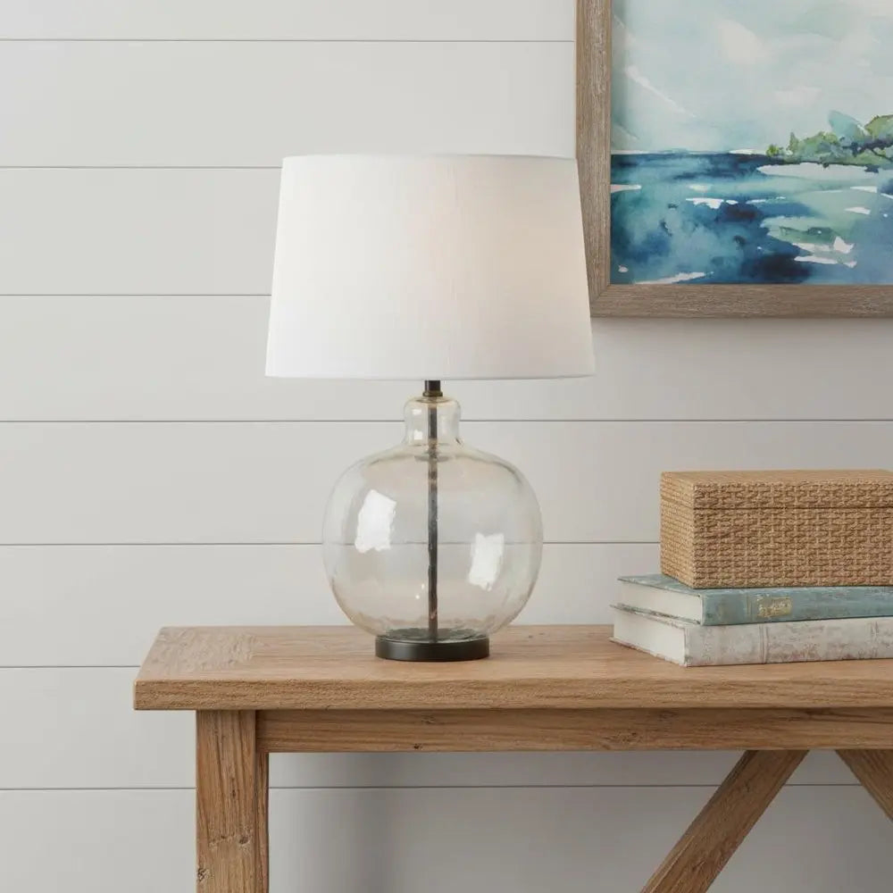 27" Black Novelty Table Lamp LED With Globe Shade HomeRoots