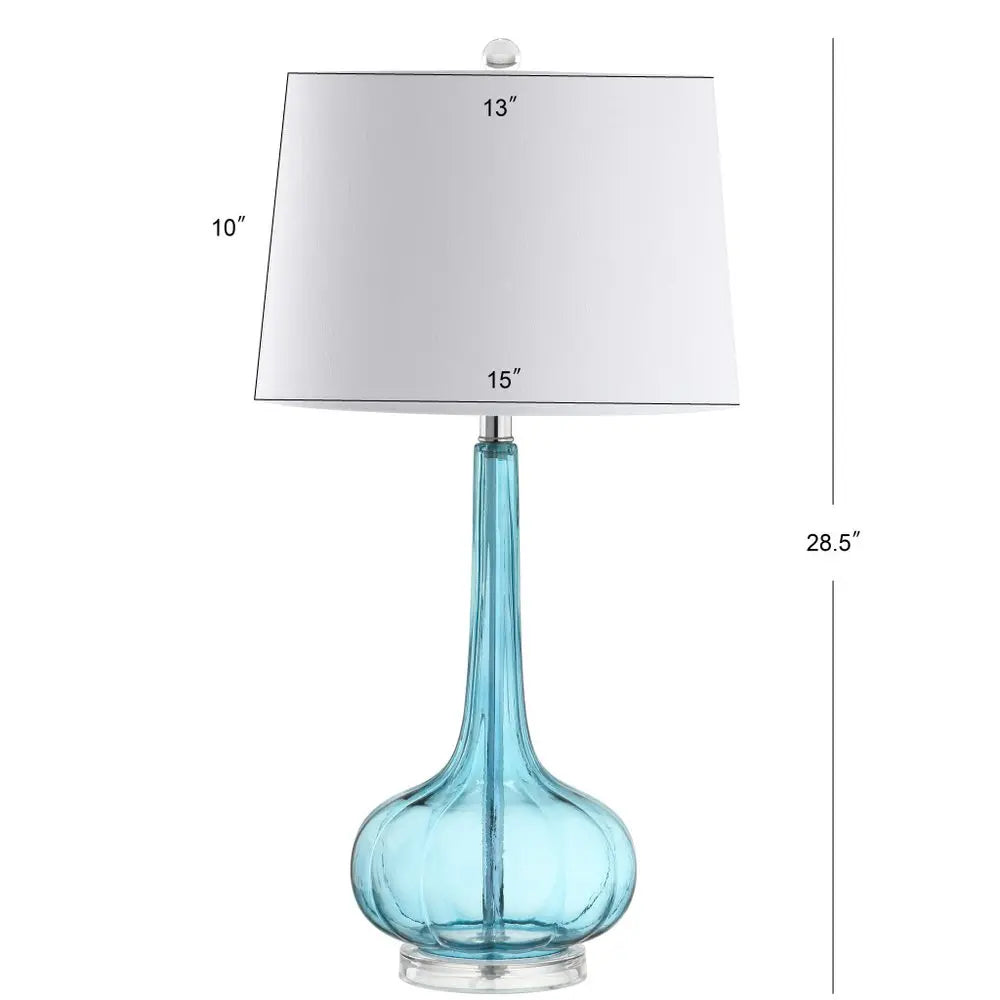 Set of Two 29" Clear Novelty Table Lamps LED With Drum Shades HomeRoots
