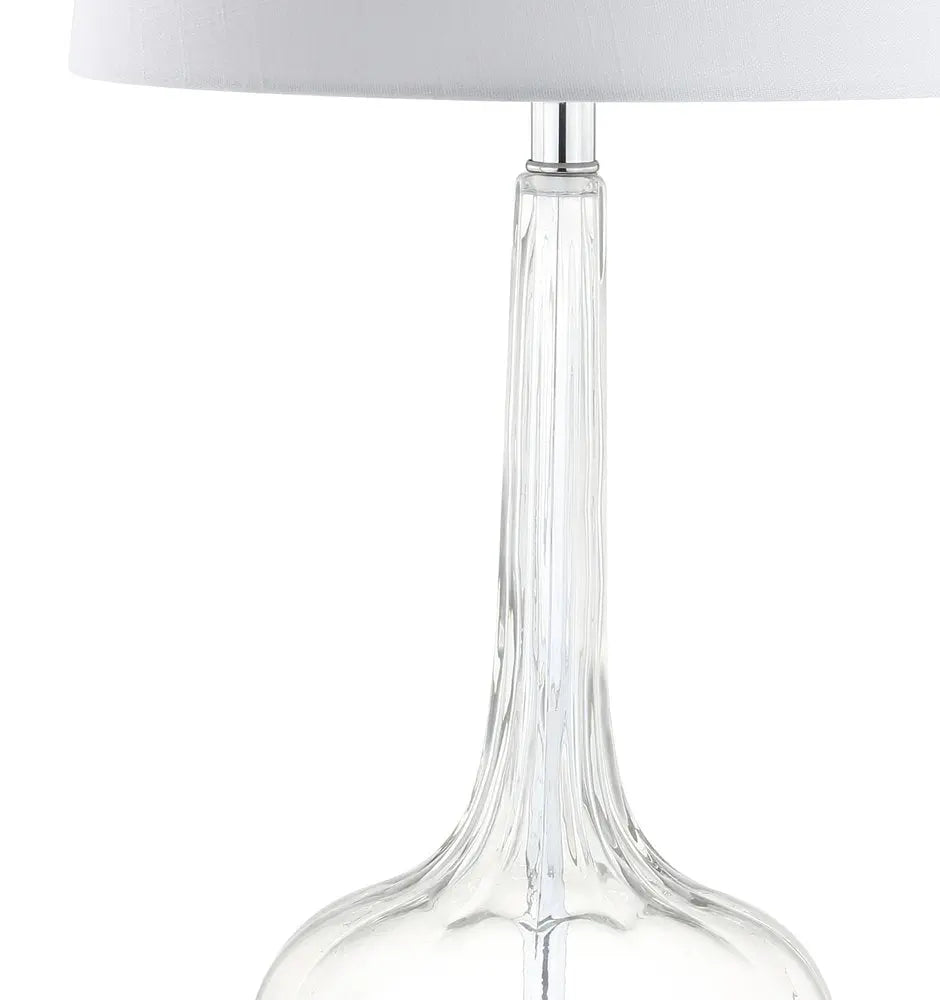 Set of Two 29" Clear Novelty Table Lamps LED With Drum Shades HomeRoots