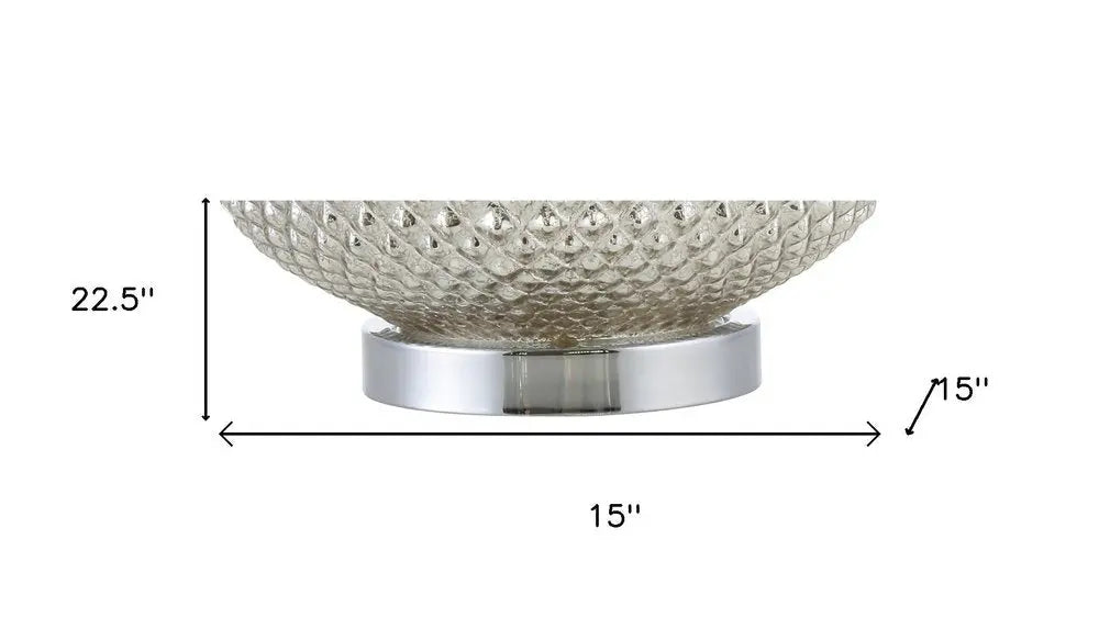 23" Silver Novelty Table Lamp LED With Drum Shade HomeRoots