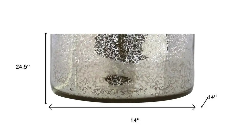 25" Clear Novelty Table Lamp LED With Drum Shade HomeRoots