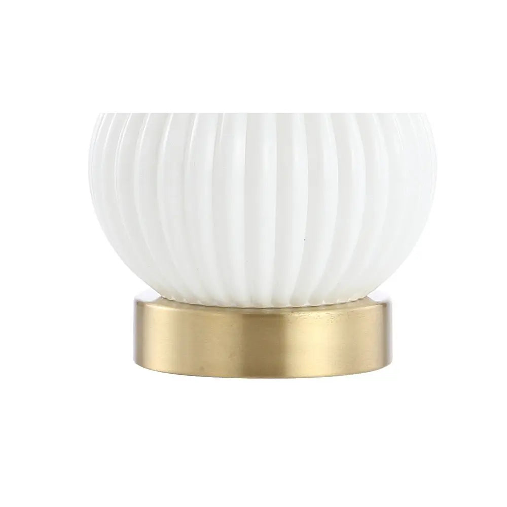 20" Gold Gourd Table Lamp LED With Drum Shade HomeRoots