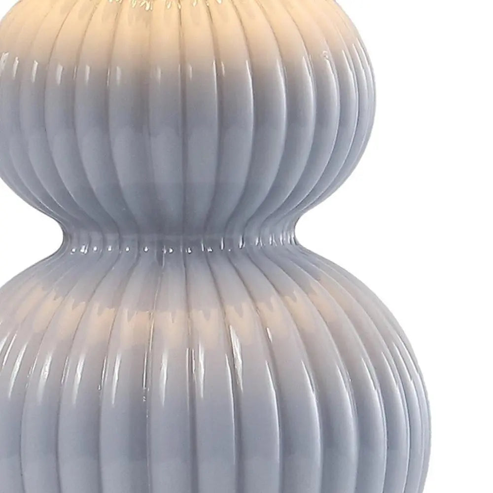 20" Gold Gourd Table Lamp LED With Drum Shade HomeRoots