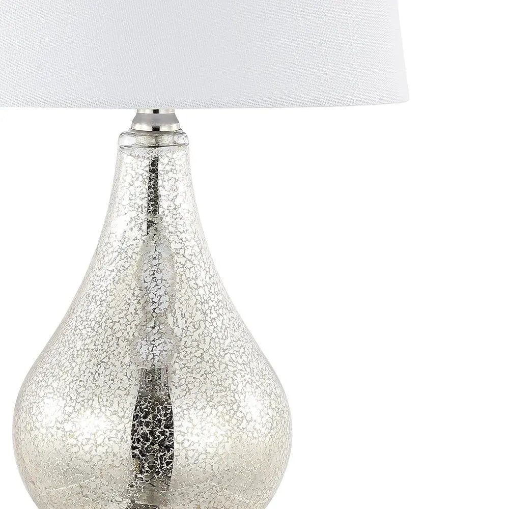 Set of Two 21" Nickel Gourd Table Lamps LED With Empire Shades HomeRoots