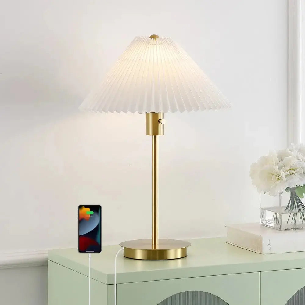 21" Gold Table Lamp LED With Empire Shade HomeRoots