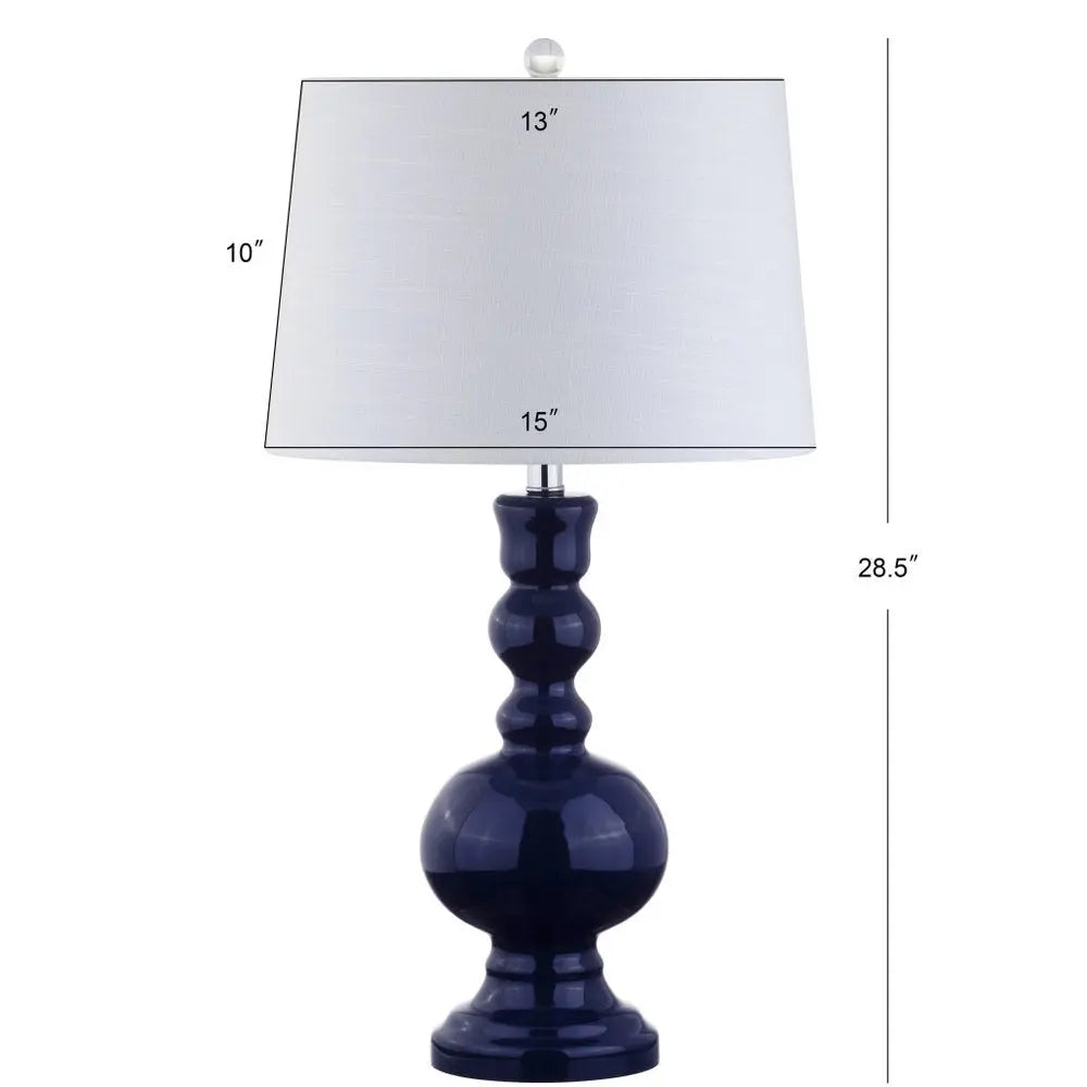 Set of Two 29" Blue Novelty Table Lamps LED With Drum Shades HomeRoots