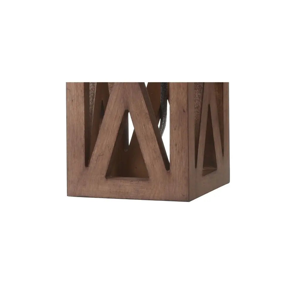 22" Brown Table Lamp LED With Drum Shade HomeRoots