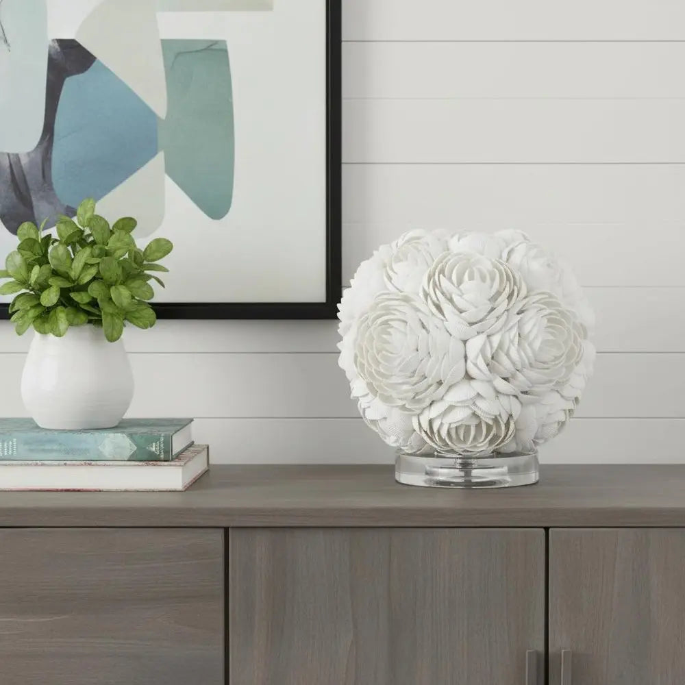 24" Clear Novelty Table Lamp LED With Drum Shade HomeRoots