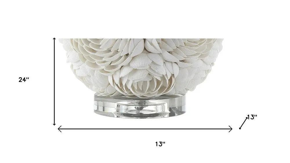 24" Clear Novelty Table Lamp LED With Drum Shade HomeRoots