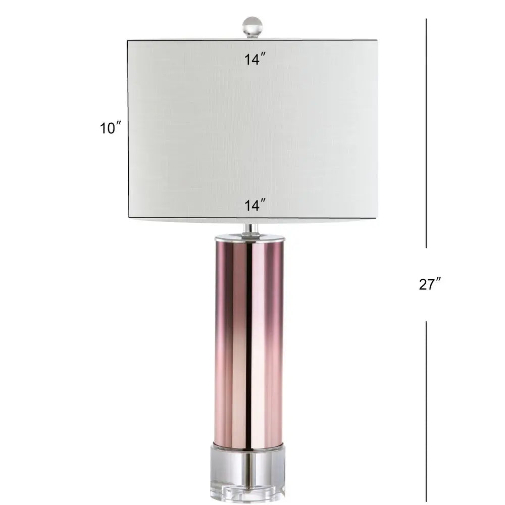 27" Clear Novelty Table Lamp LED With Drum Shade HomeRoots