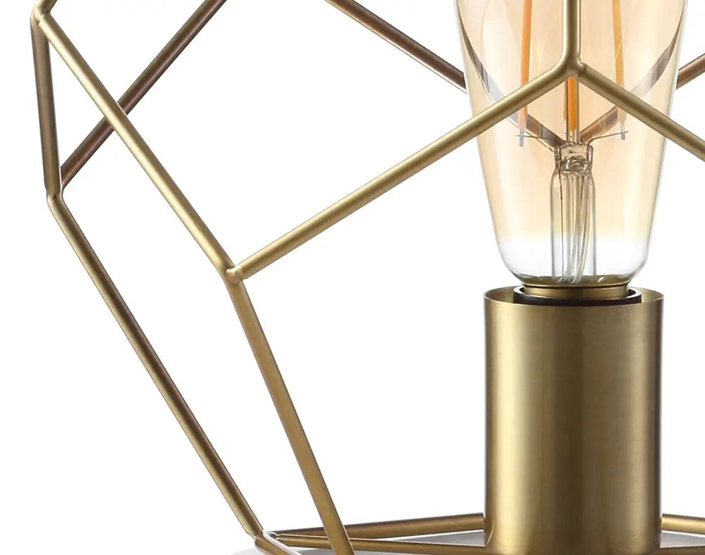 10" White Geometric Table Lamp LED HomeRoots