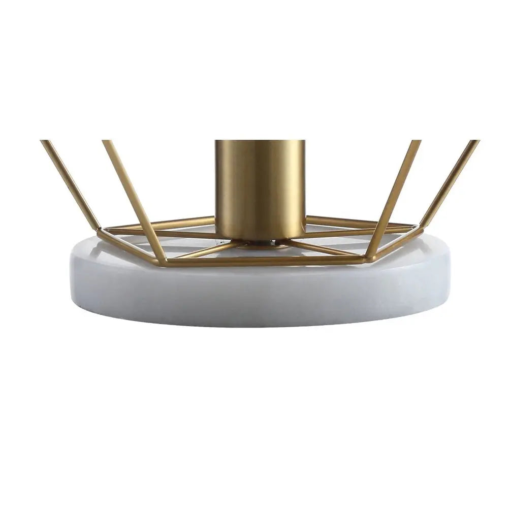 10" White Geometric Table Lamp LED HomeRoots