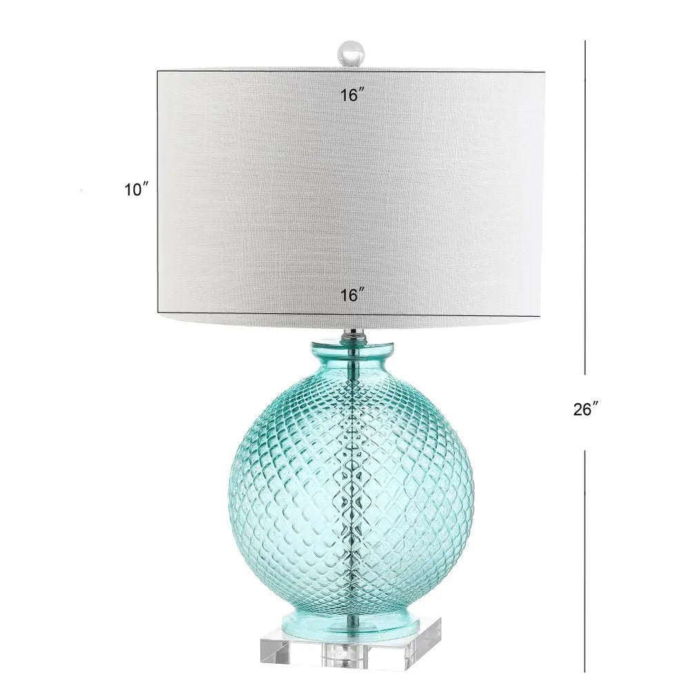 26" Clear Novelty Table Lamp LED With Drum Shade HomeRoots