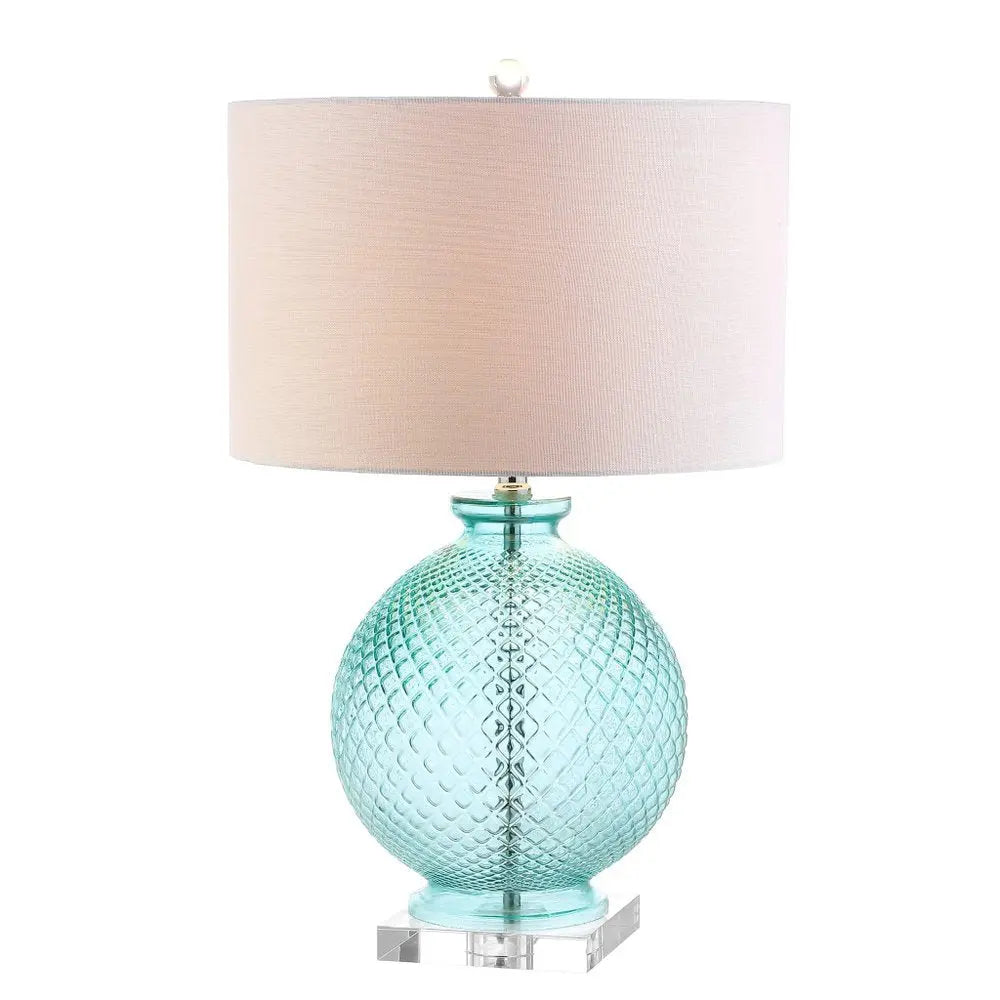 26" Clear Novelty Table Lamp LED With Drum Shade HomeRoots