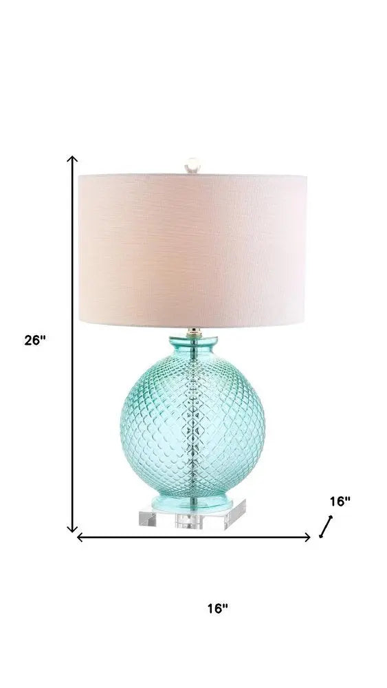 26" Clear Novelty Table Lamp LED With Drum Shade HomeRoots