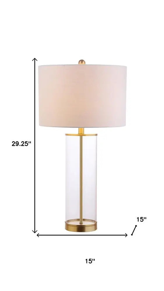 29" Gold Novelty Table Lamp LED With Drum Shade HomeRoots