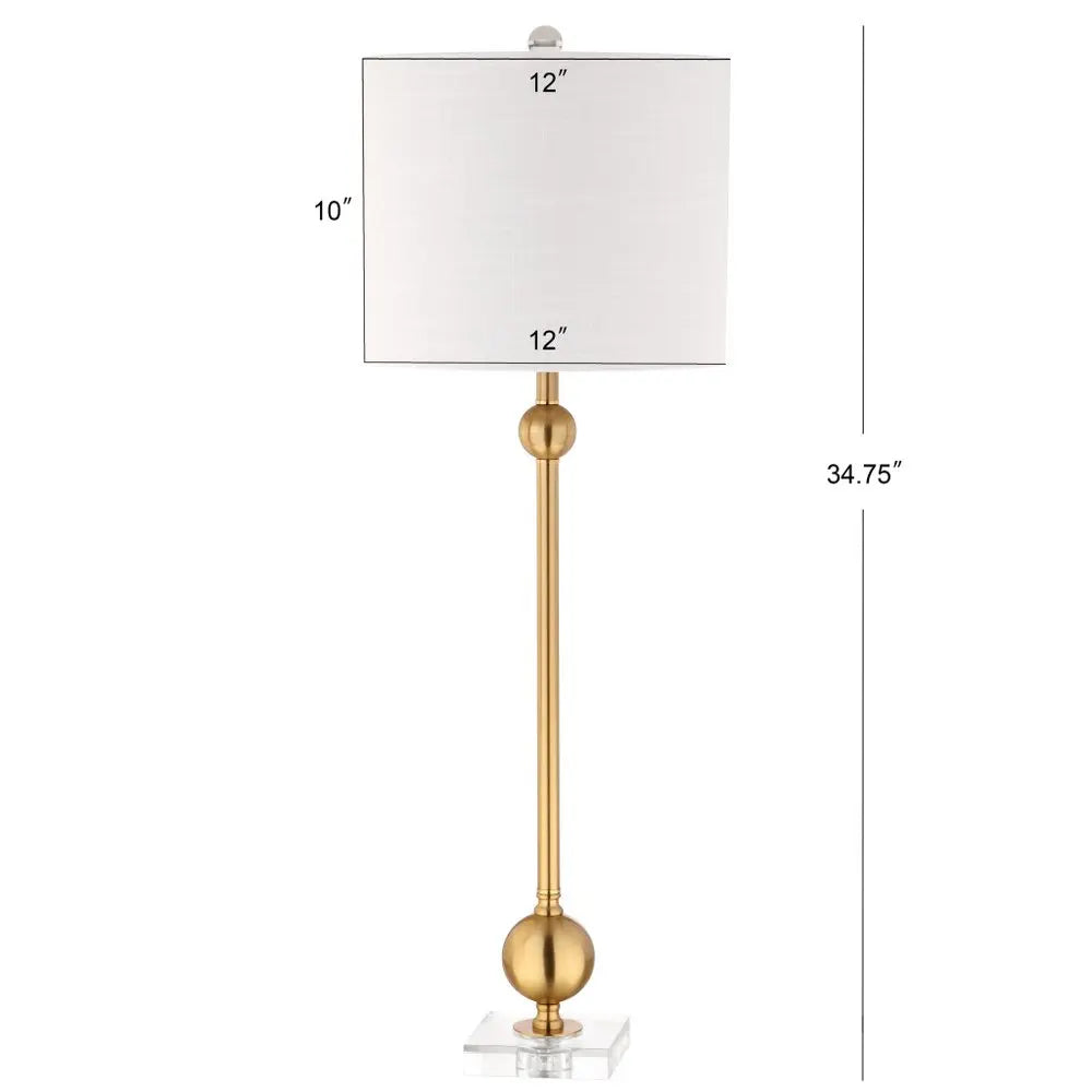 Set of Two 35" Clear Novelty Table Lamps LED With Drum Shades HomeRoots