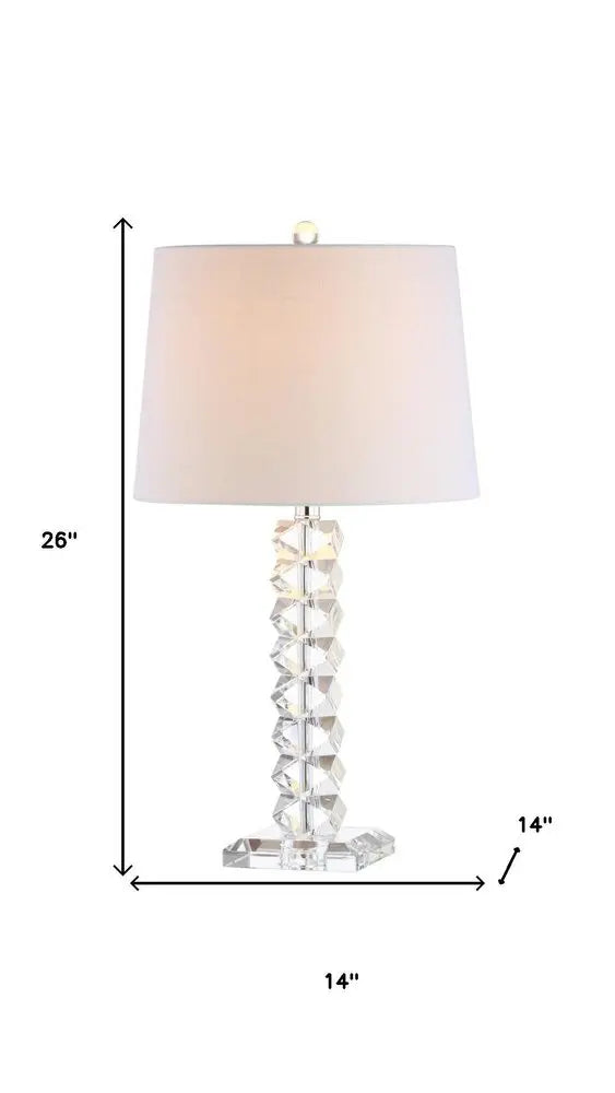 26" Clear Novelty Table Lamp LED With Drum Shade HomeRoots