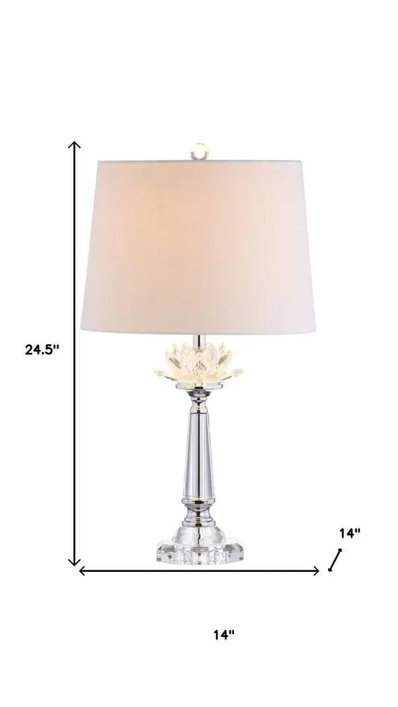 25" Clear Novelty Table Lamp LED With Drum Shade HomeRoots