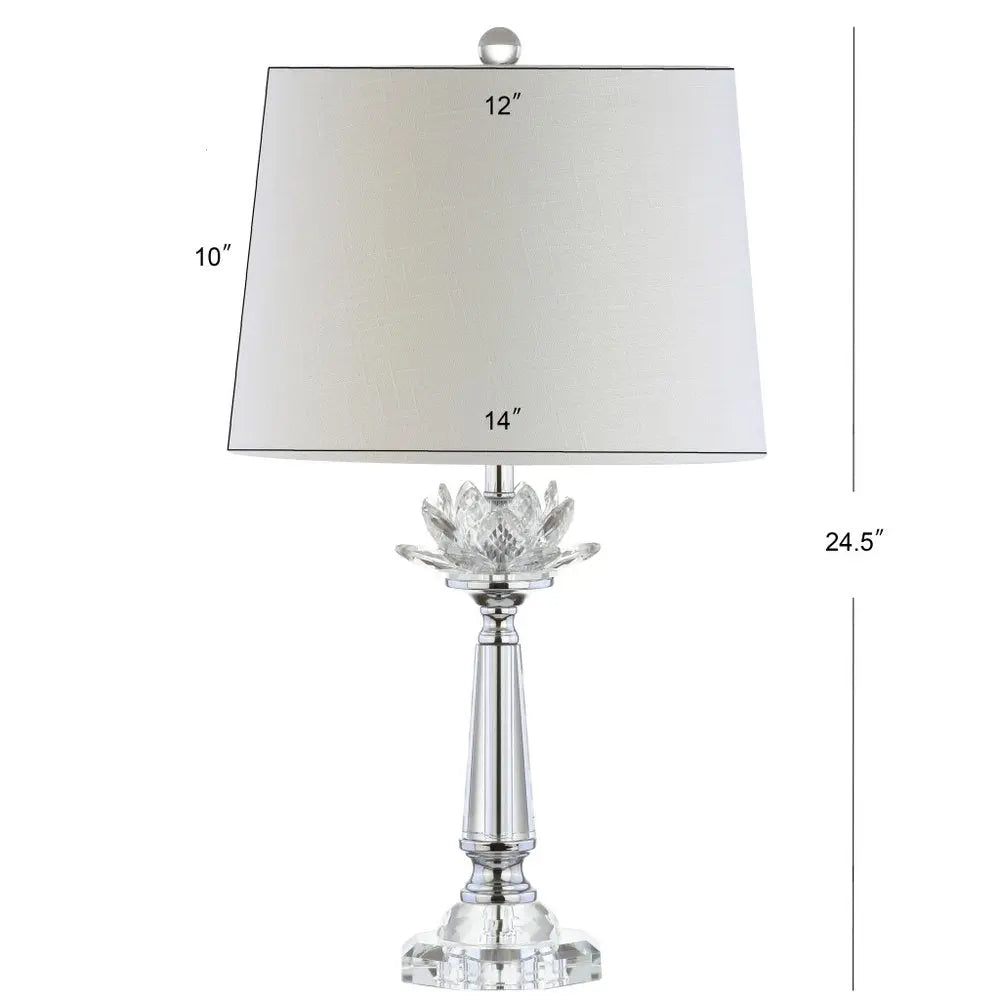 25" Clear Novelty Table Lamp LED With Drum Shade HomeRoots