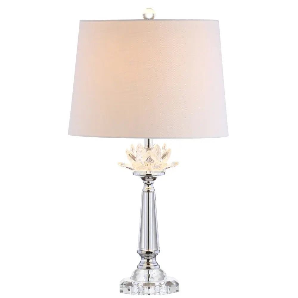 25" Clear Novelty Table Lamp LED With Drum Shade HomeRoots