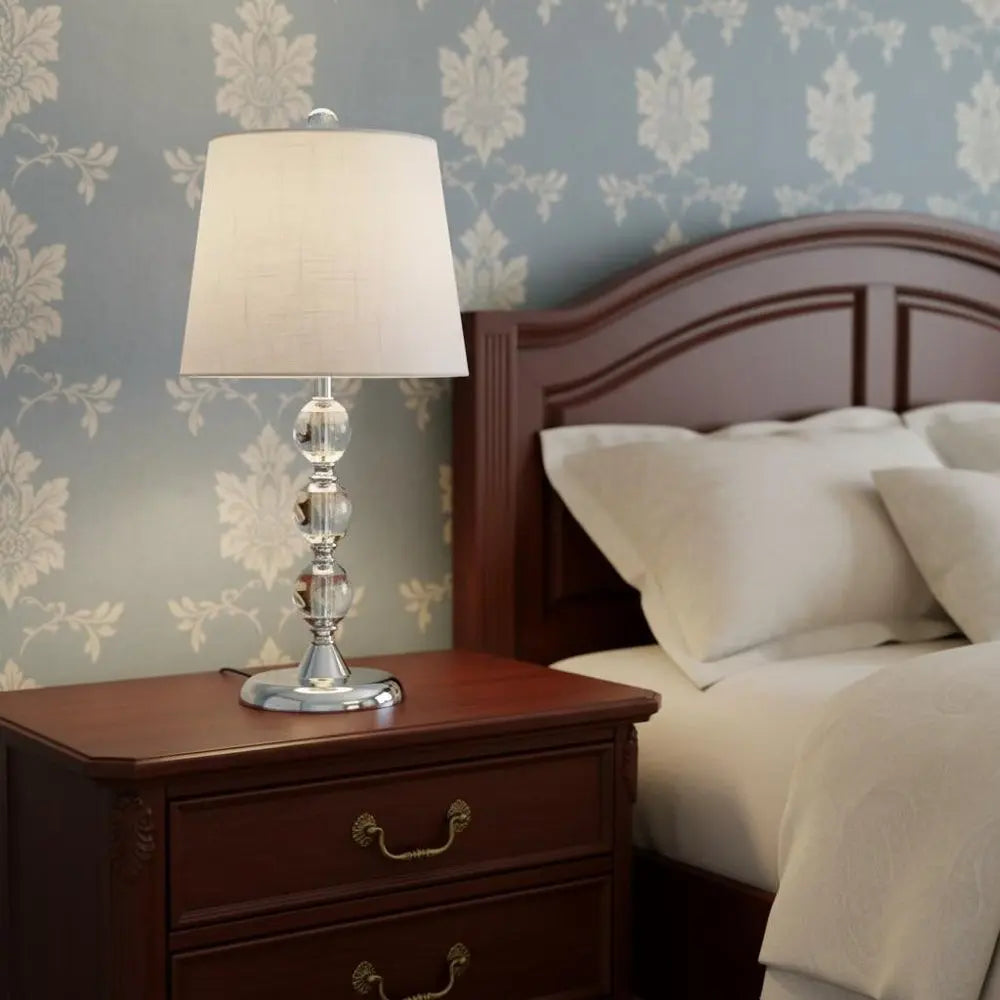 20" Silver Novelty Desk Lamp LED With Drum Shade HomeRoots